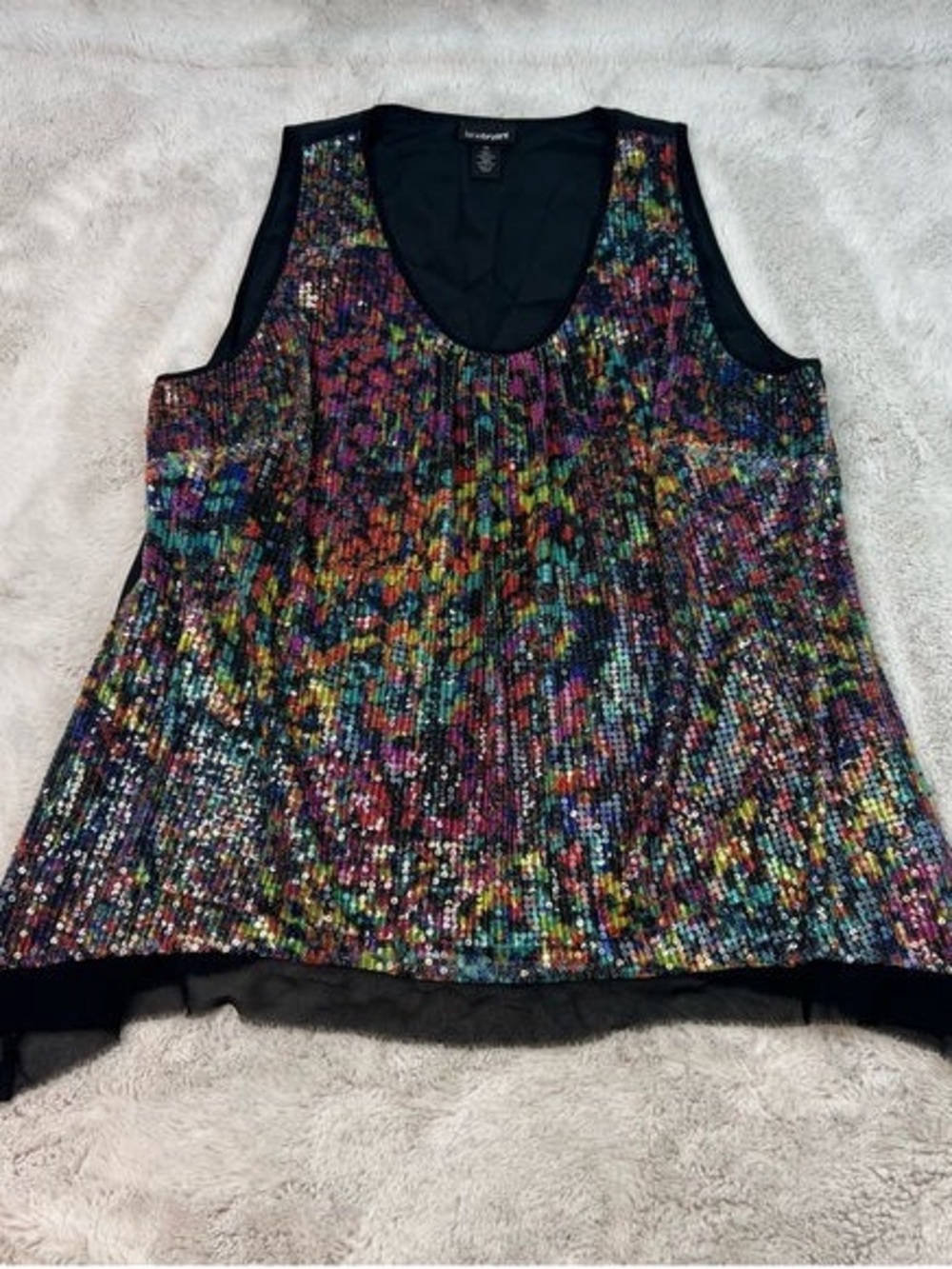 Koret Multicolor Sequin Scoop Neck Tank